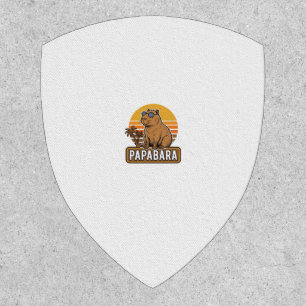 PAPABARA Retro Capybara Dad Vector Design_1 Patch