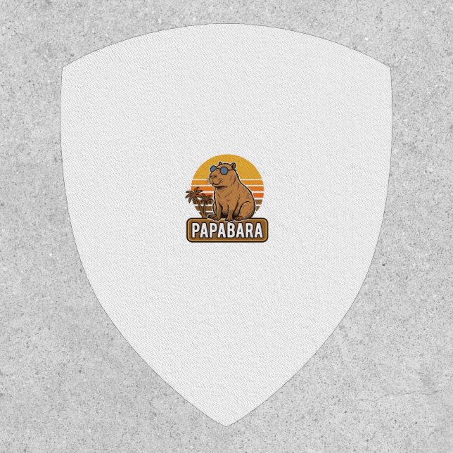 PAPABARA Retro Capybara Dad Vector Design_1 Patch (Front)