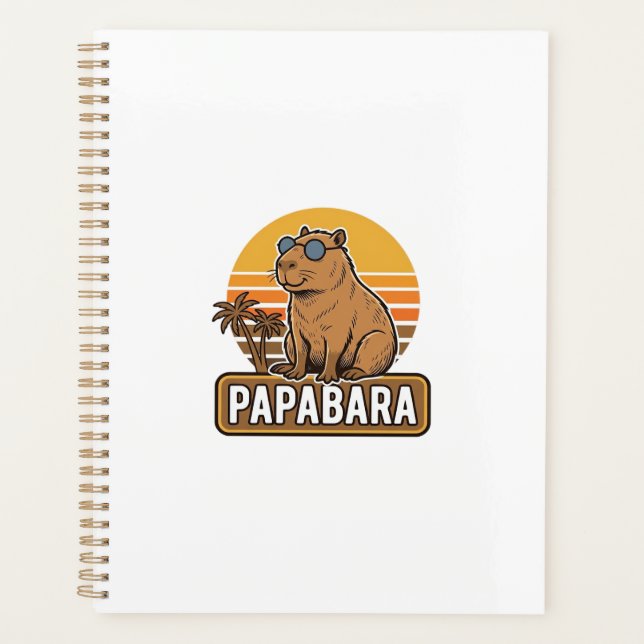PAPABARA Retro Capybara Dad Vector Design_1 Planner (Front)