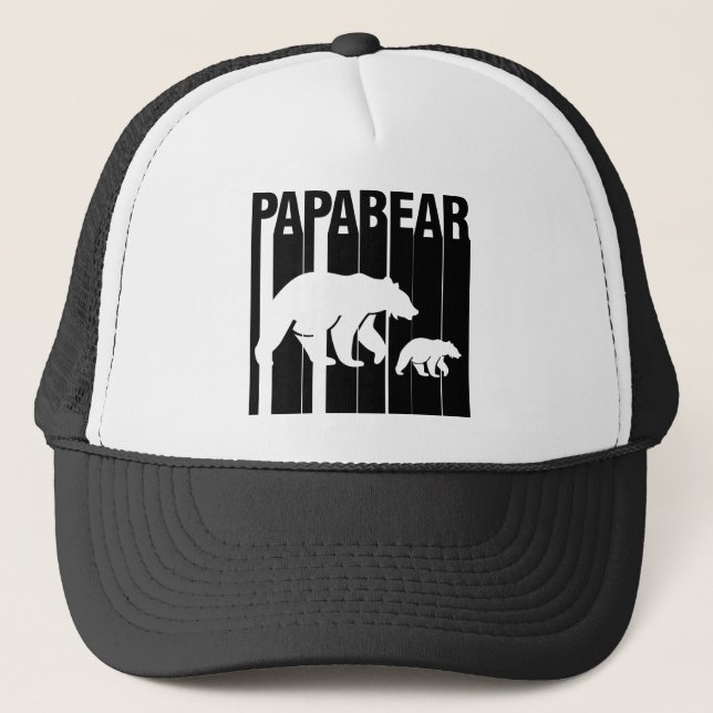 Papabear Bear Father Papa Father's Day. Trucker Hat (Front)