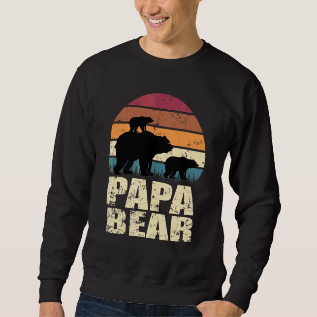 Papabear Gemini Bears Camping Family Papa Bear Vin Sweatshirt (Front)