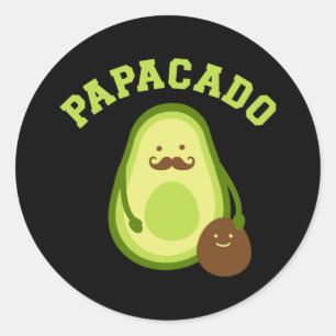 Papacado funny gift new dad or daddy announcement classic round sticker