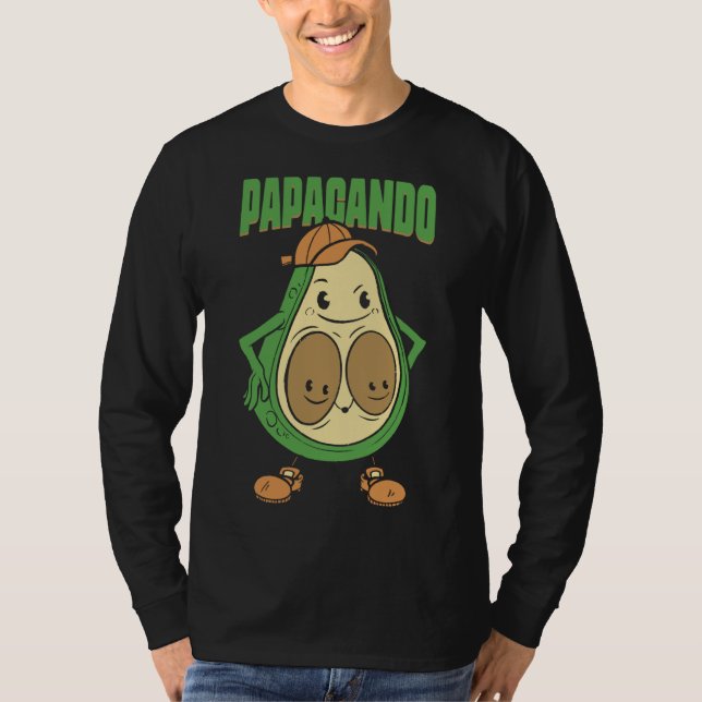 Papacado Vegan Dad Father's Day Fruit Avocado Love T-Shirt (Front)