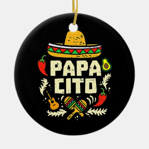Papacito Family Cinco De Mayo Matchin Couple Ceramic Ornament