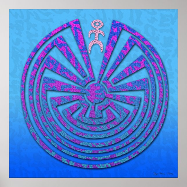 Papago Maze Blue and Purple Poster (Front)