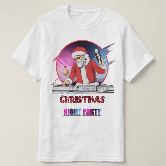 Papai Noel DJ Merry Christmas T-Shirt (Design Front)