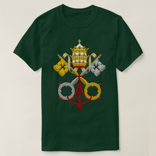 Papal Coat of Arms crossed keys T-Shirt (Design Front)