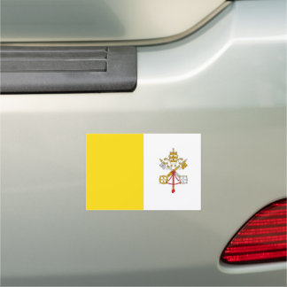 Papal Insignia Vatican Flag Yellow White Car Magnet