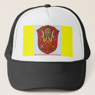 PAPAL TRADITIONAL CATHOLIC COAT OF ARMS TRUCKER HAT