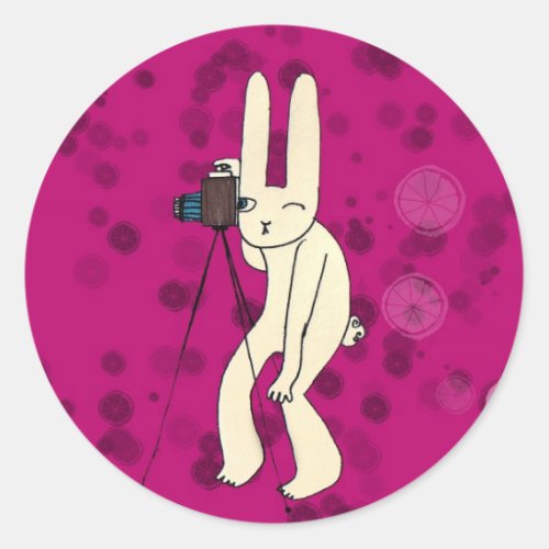 Paparazi in pink classic round sticker