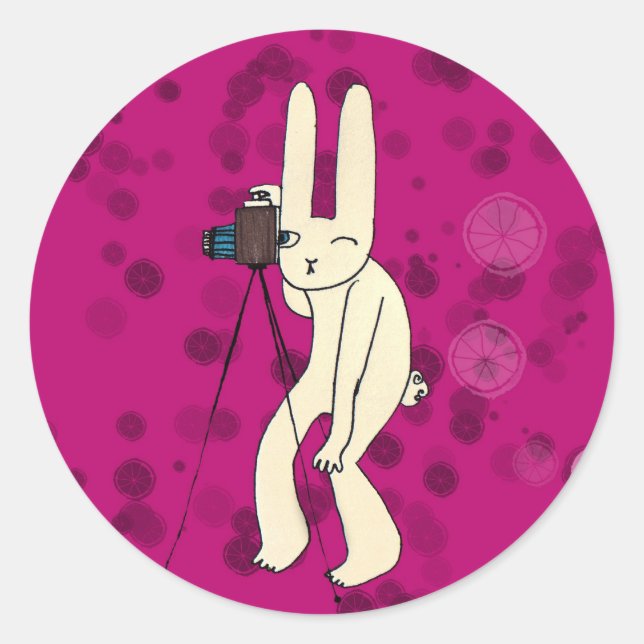 Paparazi in pink classic round sticker (Front)