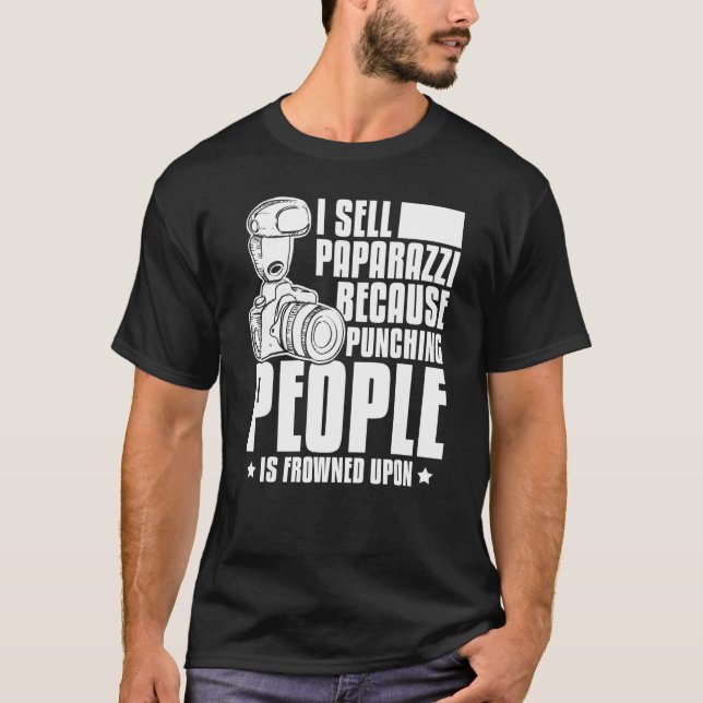 Paparazzi Photos Photographer Camera Photography T-Shirt (Front)