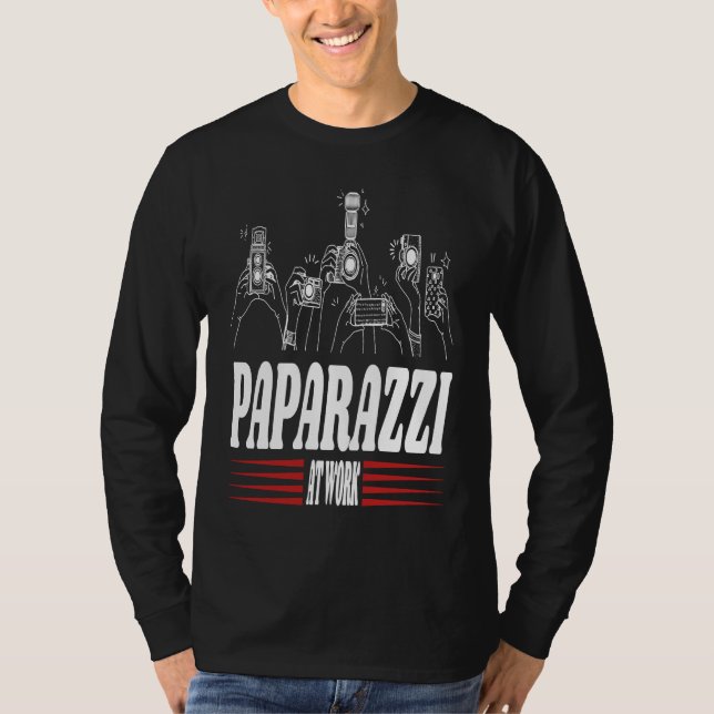 Paparazzi Work Cheerful Photography Illustration T-Shirt (Front)