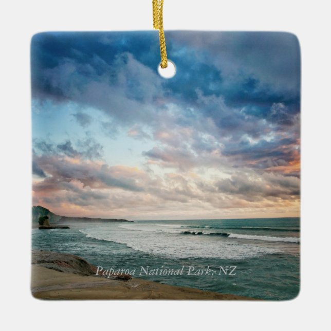 Paparoa National Park labeled Ceramic Ornament (Front)