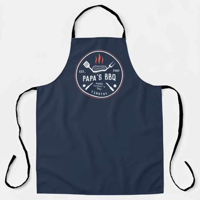 Papa's BBQ Personalized Father's Day Apron (Front)