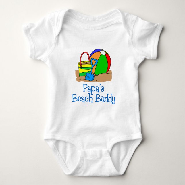 Papa's Beach Buddy Baby Bodysuit (Front)