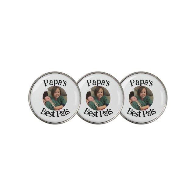 Papa's Best Pal(s) Photo Golf Ball Marker (3 Up)