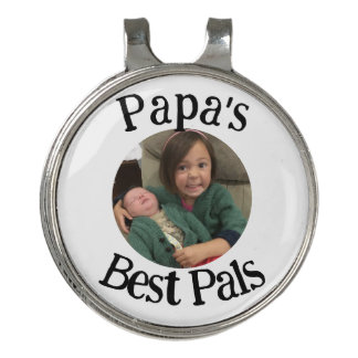 Papa's Best Pal(s) Photo Golf Hat Clip