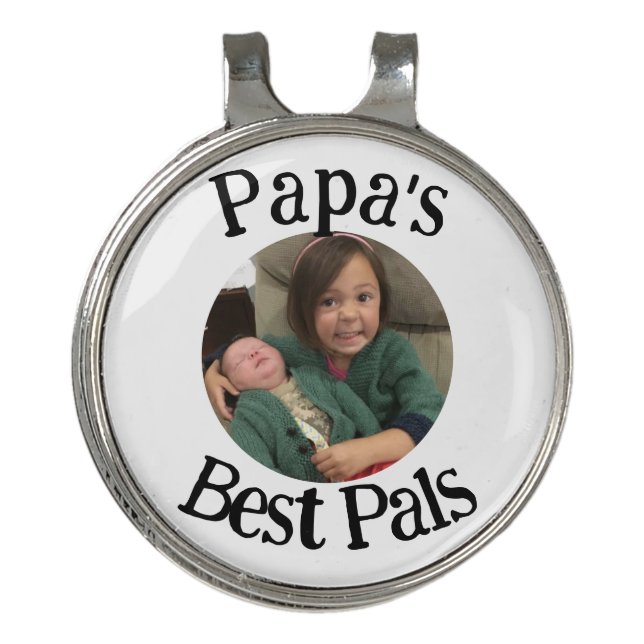 Papa's Best Pal(s) Photo Golf Hat Clip (Front)
