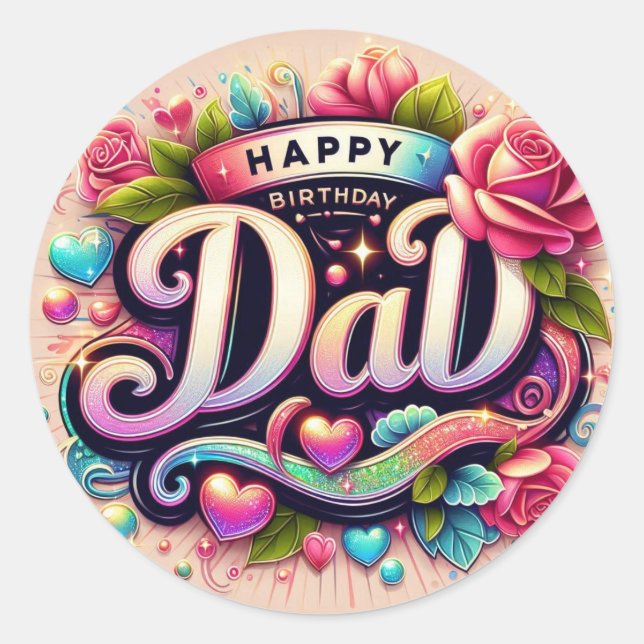 Papa's birthday sticker  (Front)