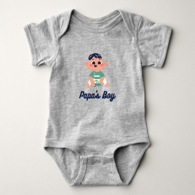 papa's boy baby bodysuit (Front)