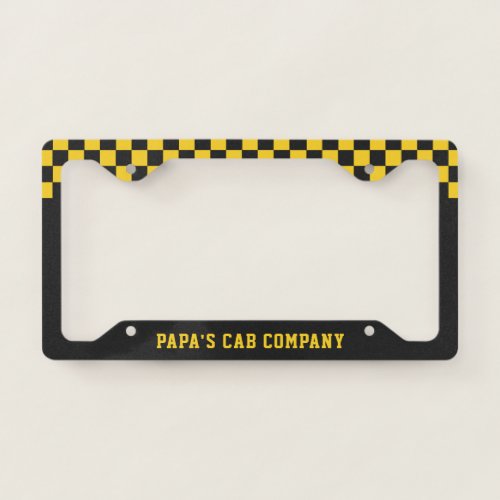 Papas Cab Company  Funny Custom Grandpa Nickname License Plate Frame