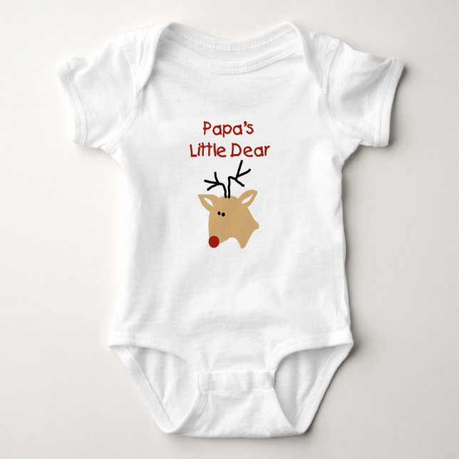 Papa's Dear Deer Papa Christmas Baby Bodysuit (Front)