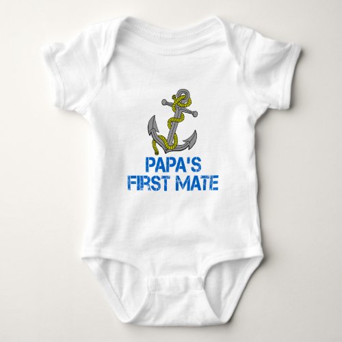 Papas First Mate Baby Bodysuit