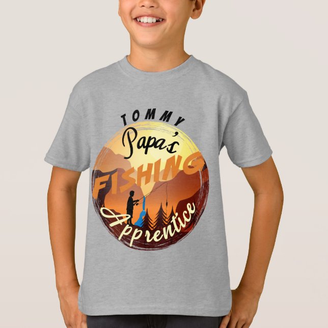 Papa's Fishing Apprentice Customize NAME Mountain T-Shirt (Front)