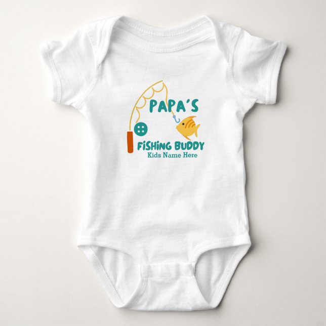 Papa's Fishing Buddy Baby  Baby Bodysuit (Front)