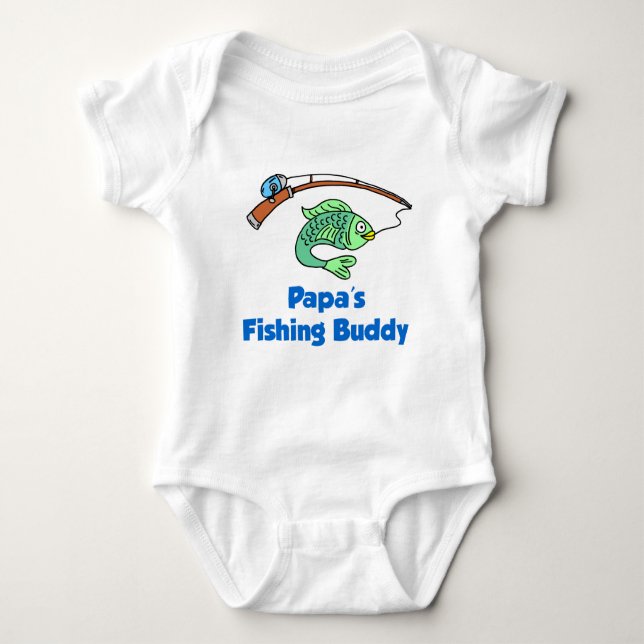 Papa's Fishing Buddy Baby Bodysuit (Front)