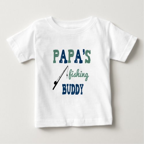 Papas Fishing Buddy Baby Tee blue