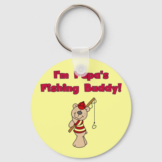 Papa's Fishing Buddy Tshirts and Gifts Keychain (Front)