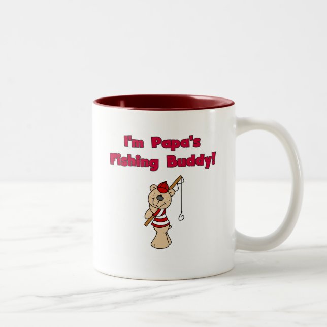 Papa's Fishing Buddy Tshirts and Gifts Two-Tone Coffee Mug (Right)