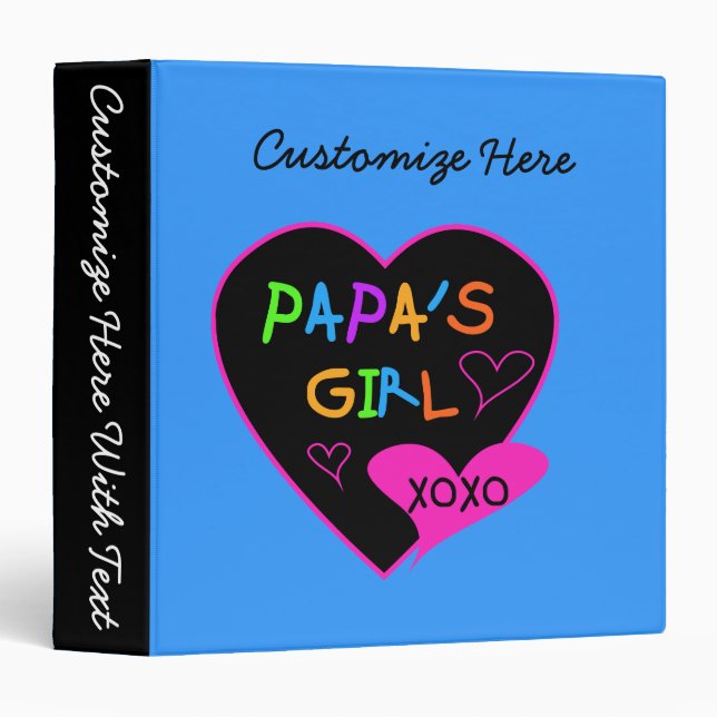 Papa's Girl Tees, Hats, Mugs, Buttons, clothing Binder (Front/Spine)