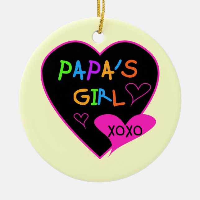 Papa's Girl Tees, Hats, Mugs, Buttons, clothing Ceramic Ornament (Front)