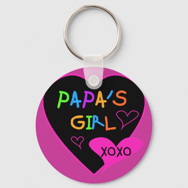Papa's Girl Tees, Hats, Mugs, Buttons, clothing Keychain (Front)