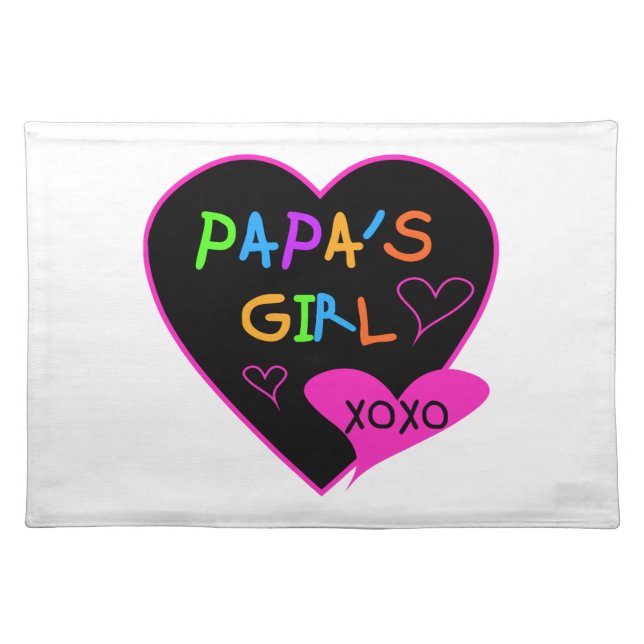 Papa's Girl Tees, Hats, Mugs, Buttons, clothing Placemat (Front)