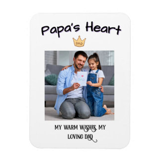 Papa's Heart - Personalized First Father's Day Pho Magnet