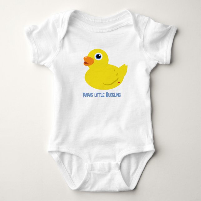 Papa's little Duckling (Blue) Baby Bodysuit (Front)