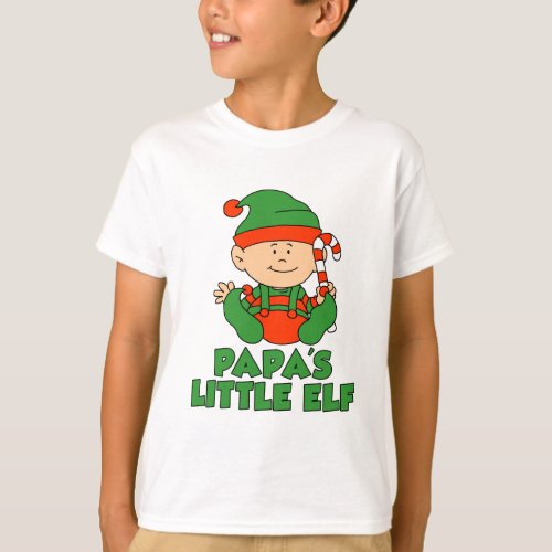 Papas LIttle Elf Cute Cartoon T_Shirt
