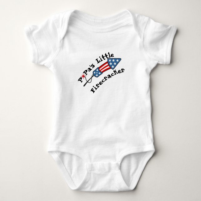 Papa's Little Firecracker  Baby Bodysuit (Front)