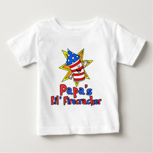 Papa's Little Firecracker Baby T-Shirt