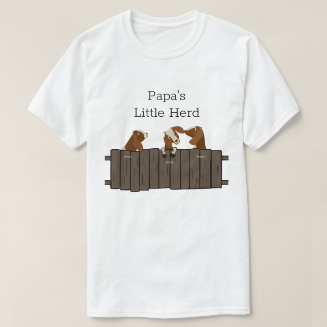 Papas Little Goat  Herd 3 Goats T-Shirt (Design Front)