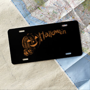 Papa's Posse of Halloween Jack o Lanterns License Plate