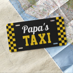 Papa's Taxi Funny Custom Grandpa Nickname License Plate