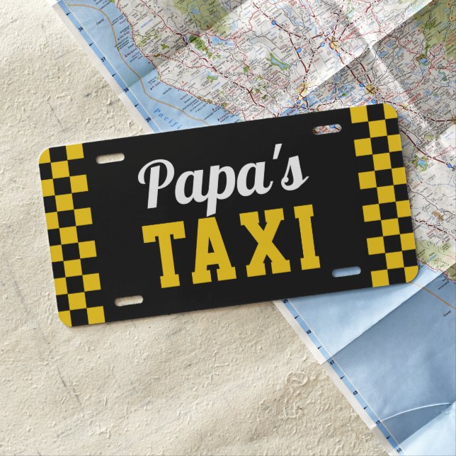 Papa's Taxi | Funny Custom Grandpa Nickname License Plate (In Situ)