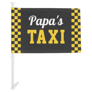 Papa's Taxi   Funny Grandfather Car Flag