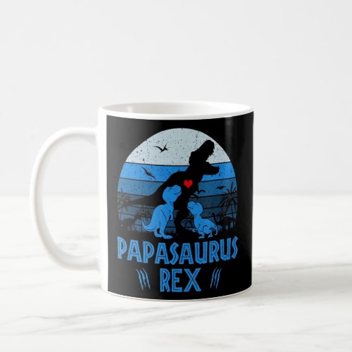 Papasaurus Blue Rex Kid Heart Family Matching Outf Coffee Mug