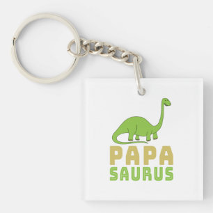 Papasaurus Dinosaur Brontosaurus Father's Day Keychain
